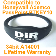 Honeywell Northern Ademco PassPoint 34bit A14001 Format Wristband Compatible With PTKEY10